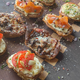 Bagel Skins sitting on cutting board